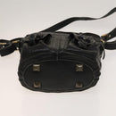 Chloe Shoulder Bag Leather 2wy Black Gold Auth BA3264-5