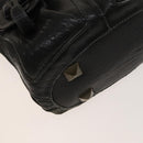 Chloe Shoulder Bag Leather 2wy Black Gold Auth BA3264-16