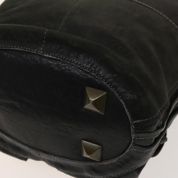 Chloe Shoulder Bag Leather 2wy Black Gold Auth BA3264