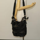 Chloe Shoulder Bag Leather 2wy Black Gold Auth BA3264-21