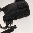 Chloe Shoulder Bag Leather 2wy Black Gold Auth BA3264-4