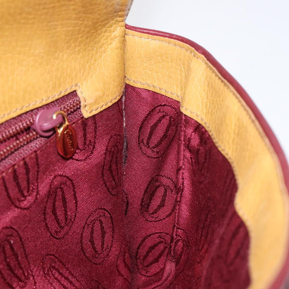 CARTIER Must Line Clutch Bag Leather Beige Auth BA3268