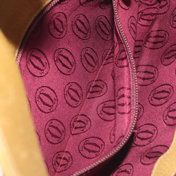 CARTIER Must Line Clutch Bag Leather Beige Auth BA3268