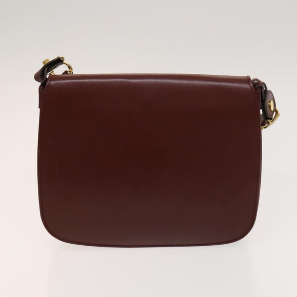 GUCCI Cartier GG Supreme Bag PVC Leather 2Set Beige Bordeaux gold Auth BA3271