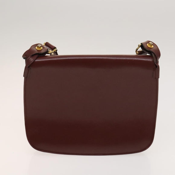 GUCCI Cartier GG Supreme Bag PVC Leather 2Set Beige Bordeaux gold Auth BA3271