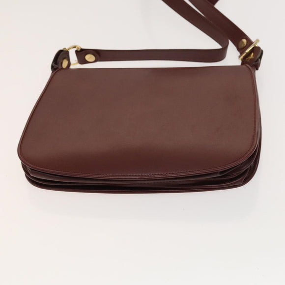 GUCCI Cartier GG Supreme Bag PVC Leather 2Set Beige Bordeaux gold Auth BA3271