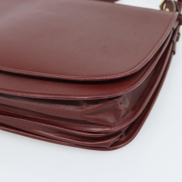 GUCCI Cartier GG Supreme Bag PVC Leather 2 Set Beige Bordeaux gold Auth BA3271