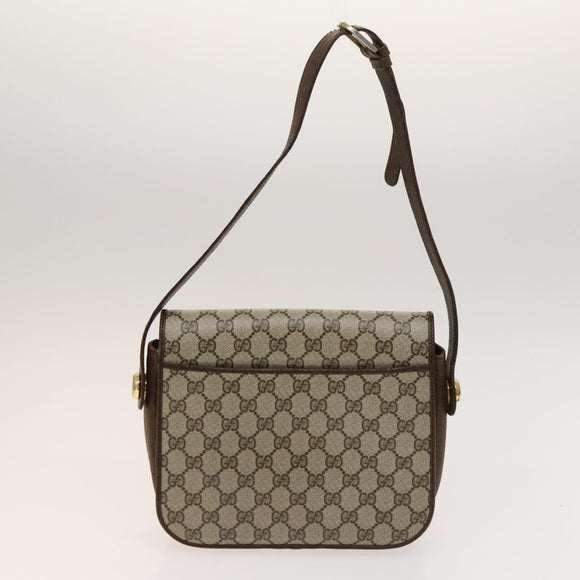 GUCCI Cartier GG Supreme Bag PVC Leather 2Set Beige Bordeaux gold Auth BA3271