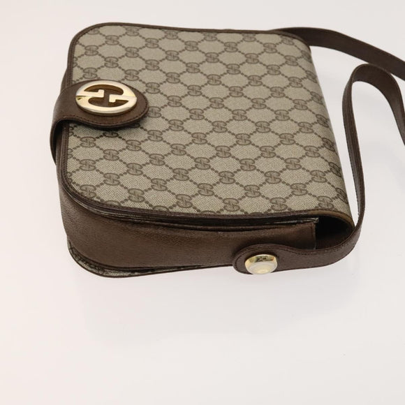 GUCCI Cartier GG Supreme Bag PVC Leather 2Set Beige Bordeaux gold Auth BA3271