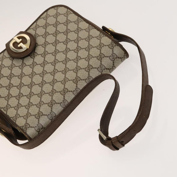 GUCCI Cartier GG Supreme Bag PVC Leather 2Set Beige Bordeaux gold Auth BA3271