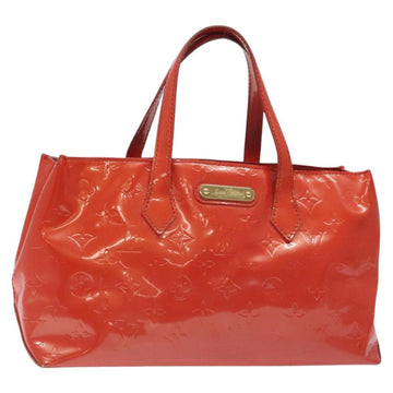 LOUIS VUITTON Vernis Wilshire PM Hand Bag Orenge Sunset M93644 LV Auth BA3277