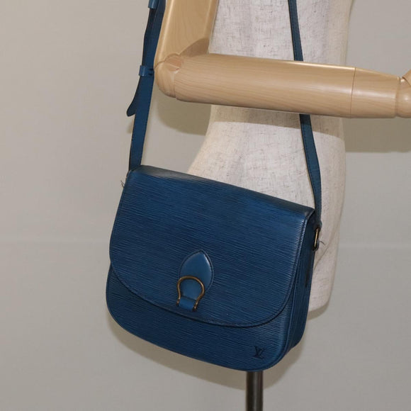 LOUIS VUITTON Epi Saint Cloud GM Shoulder Bag Toledo Blue M52195 LV Auth BA3294