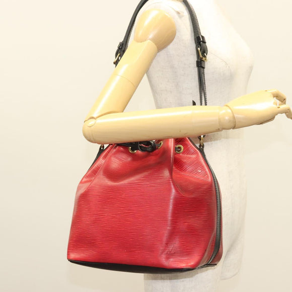 LOUIS VUITTON Epi Petit Noe Shoulder Bag Red M44107 LV Auth BA3298