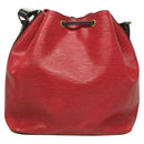 LOUIS VUITTON Epi Petit Noe Shoulder Bag Red M44107 LV Auth BA3298-2