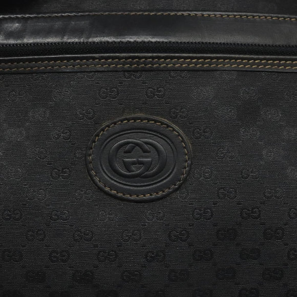 GUCCI Micro GG Supreme Shoulder Bag PVC Black Gold 001 22 1053 Auth BA3301