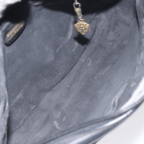 GUCCI Micro GG Supreme Shoulder Bag PVC Black Gold 001 22 1053 Auth BA3301