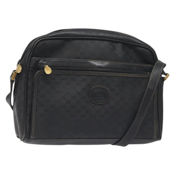 GUCCI Micro GG Supreme Shoulder Bag PVC Black Gold 001 22 1053 Auth BA3301