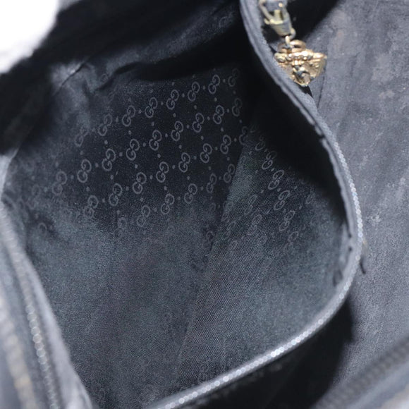 GUCCI Micro GG Supreme Shoulder Bag PVC Black Gold 001 22 1053 Auth BA3301