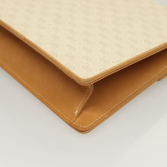 GUCCI Micro GG Supreme Chain Shoulder Bag PVC White Gold Auth BA3303