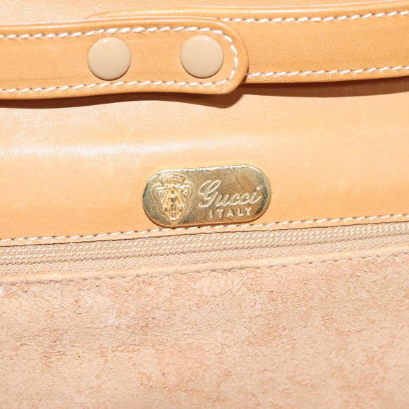 GUCCI Micro GG Supreme Chain Shoulder Bag PVC White Gold Auth BA3303