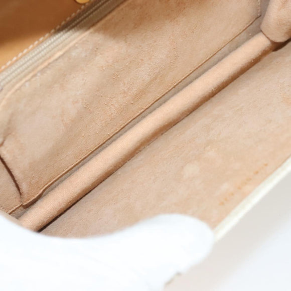 GUCCI Micro GG Supreme Chain Shoulder Bag PVC White Gold Auth BA3303