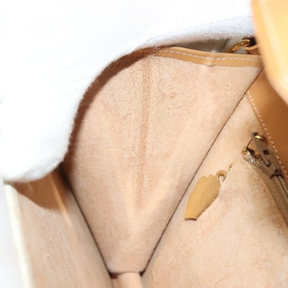 GUCCI Micro GG Supreme Chain Shoulder Bag PVC White Gold Auth BA3303