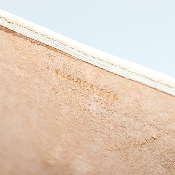 GUCCI Micro GG Supreme Chain Shoulder Bag PVC White Gold Auth BA3303