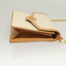 GUCCI Micro GG Supreme Chain Shoulder Bag PVC White Gold Auth BA3303-4