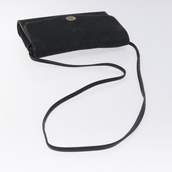 Christian Dior Trotter Canvas Shoulder Bag Black Auth BA3304