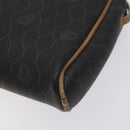 Christian Dior Honeycomb Canvas Shoulder Bag PVC Leather Black Gold Auth BA3305-9