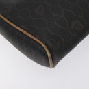 Christian Dior Honeycomb Canvas Shoulder Bag PVC Leather Black Gold Auth BA3305-14