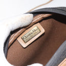 Christian Dior Honeycomb Canvas Shoulder Bag PVC Leather Black Gold Auth BA3305-11