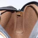 Christian Dior Honeycomb Canvas Shoulder Bag PVC Leather Black Gold Auth BA3305-18