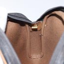 Christian Dior Honeycomb Canvas Shoulder Bag PVC Leather Black Gold Auth BA3305-19