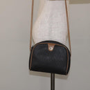 Christian Dior Honeycomb Canvas Shoulder Bag PVC Leather Black Gold Auth BA3305-20