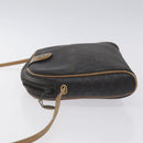 Christian Dior Honeycomb Canvas Shoulder Bag PVC Leather Black Gold Auth BA3305-4