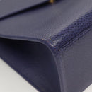 Christian Dior Hand Bag Leather 2way Gold Purple gray Auth BA3306-10