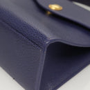 Christian Dior Hand Bag Leather 2way Gold Purple gray Auth BA3306-15