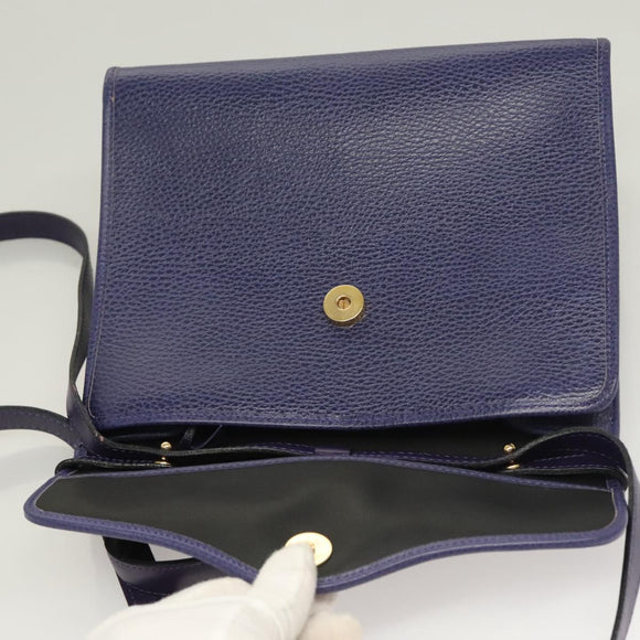 Christian Dior Handtas Leer 2-weg Goud Paars grijs Auth BA3306