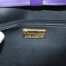 Christian Dior Hand Bag Leather 2way Gold Purple gray Auth BA3306-19