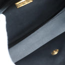 Christian Dior Hand Bag Leather 2way Gold Purple gray Auth BA3306-12