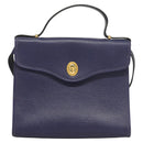 Christian Dior Hand Bag Leather 2way Gold Purple gray Auth BA3306-13