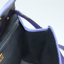 Christian Dior Hand Bag Leather 2way Gold Purple gray Auth BA3306-20
