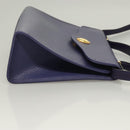 Christian Dior Hand Bag Leather 2way Gold Purple gray Auth BA3306-3
