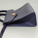 Christian Dior Hand Bag Leather 2way Gold Purple gray Auth BA3306-4