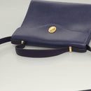 Christian Dior Hand Bag Leather 2way Gold Purple gray Auth BA3306-6