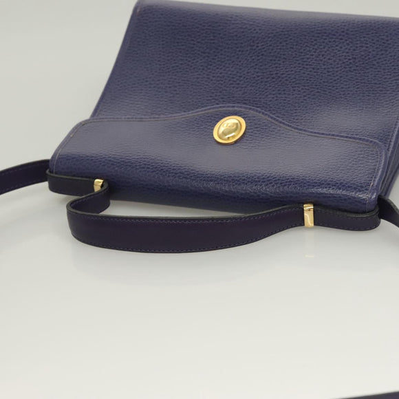 Christian Dior Handtas Leer 2-weg Goud Paars grijs Auth BA3306