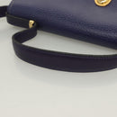 Christian Dior Hand Bag Leather 2way Gold Purple gray Auth BA3306-7