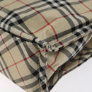 BURBERRY Nova Check Blue Label Hand Bag Nylon Beige Silver Auth BA3308-15