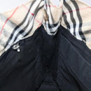 BURBERRY Nova Check Blue Label Hand Bag Nylon Beige Silver Auth BA3308-18